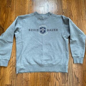 Eddie Bauer Sweatshirt Mens Large Grey Sport Shop Seattle Y2K Vintage Crewneck
